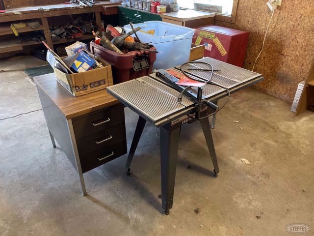 Table saw, desk & misc. tools, #2831
